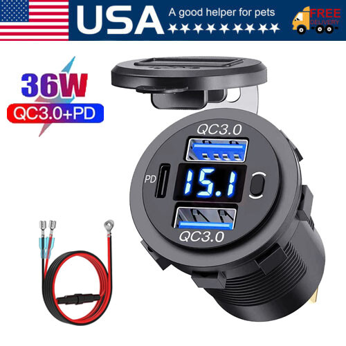 12v 24v qc3 0 dual - +,